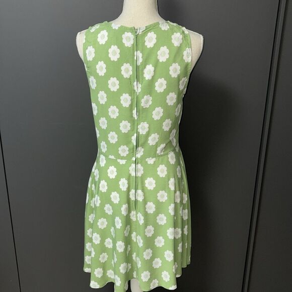 ModCloth Green Floral Sleeveless A line Dress - Picture 3 of 3